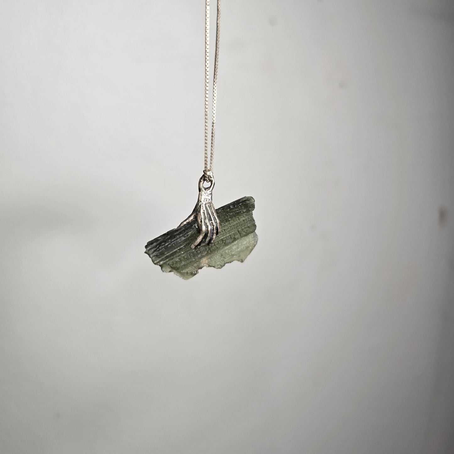 Hand of Tetsuo Moldavite Necklace
