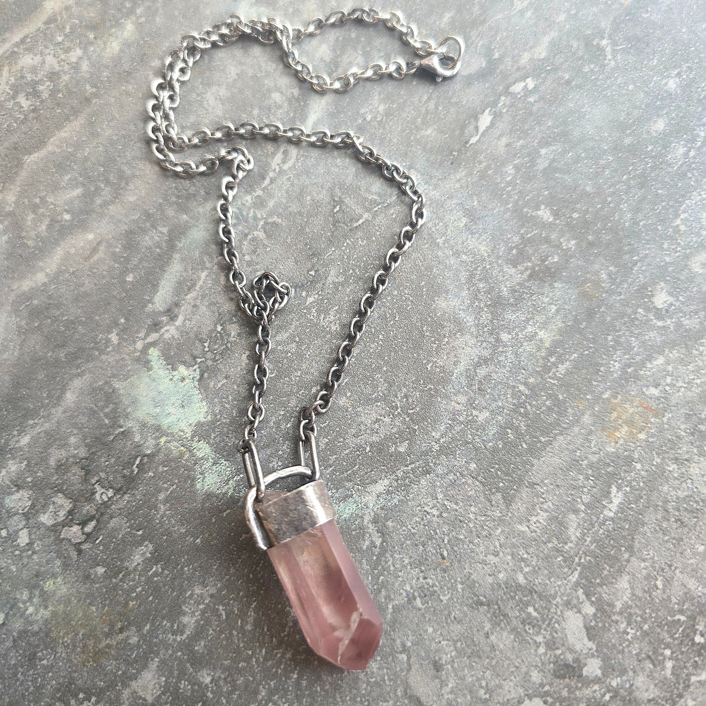 Industrial Blossom Lithium Quartz Talisman Necklace