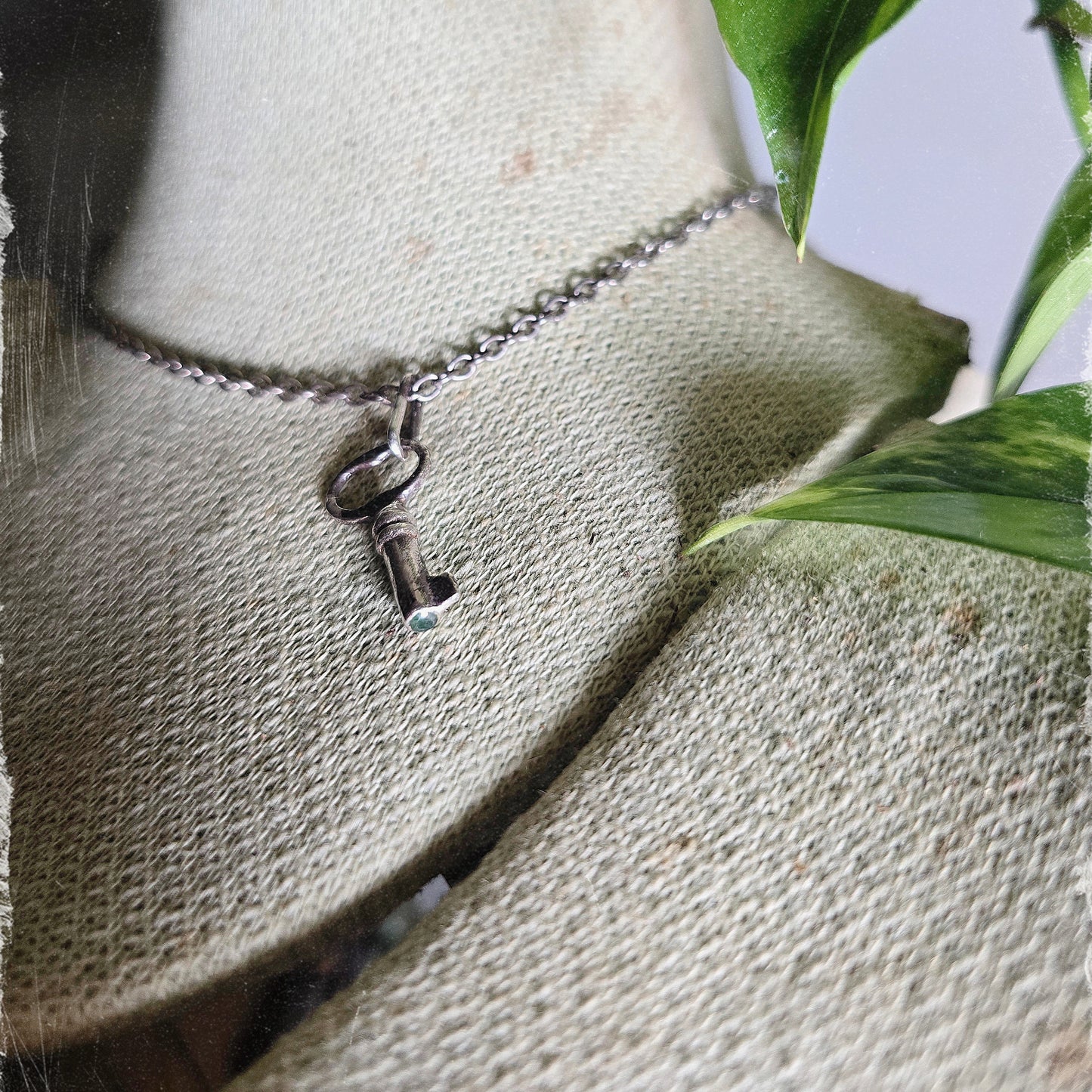 Emerald Skeleton Key Talisman Charm