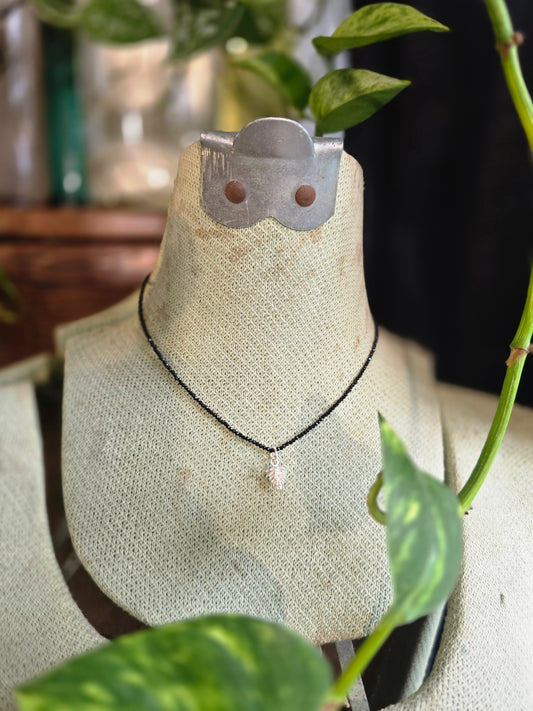 Seed of the Forest – Tourmaline & Silver Pine Cone Necklace