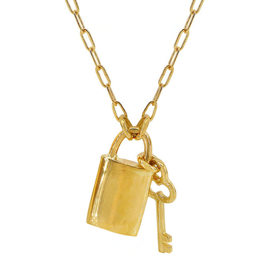 Secret Keeper 10KT Gold Lock & Key Charm Necklace