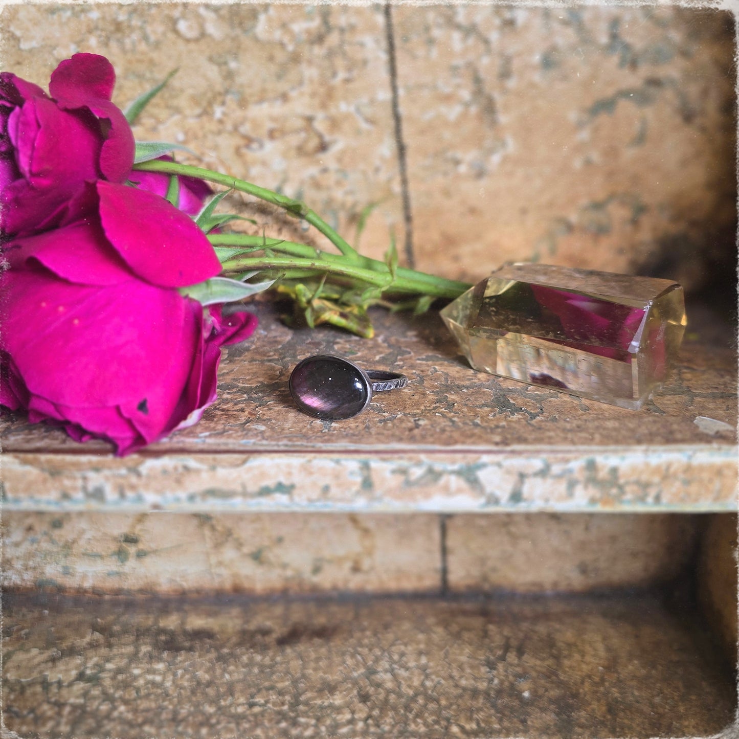 Rose Labradorite Ring