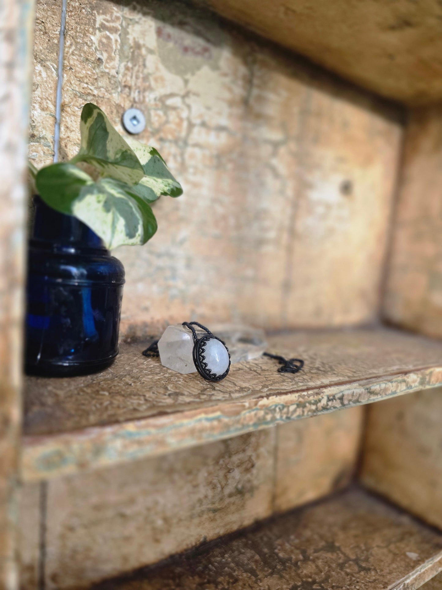 Guanyin — White Burmese Jadeite Talisman Necklace