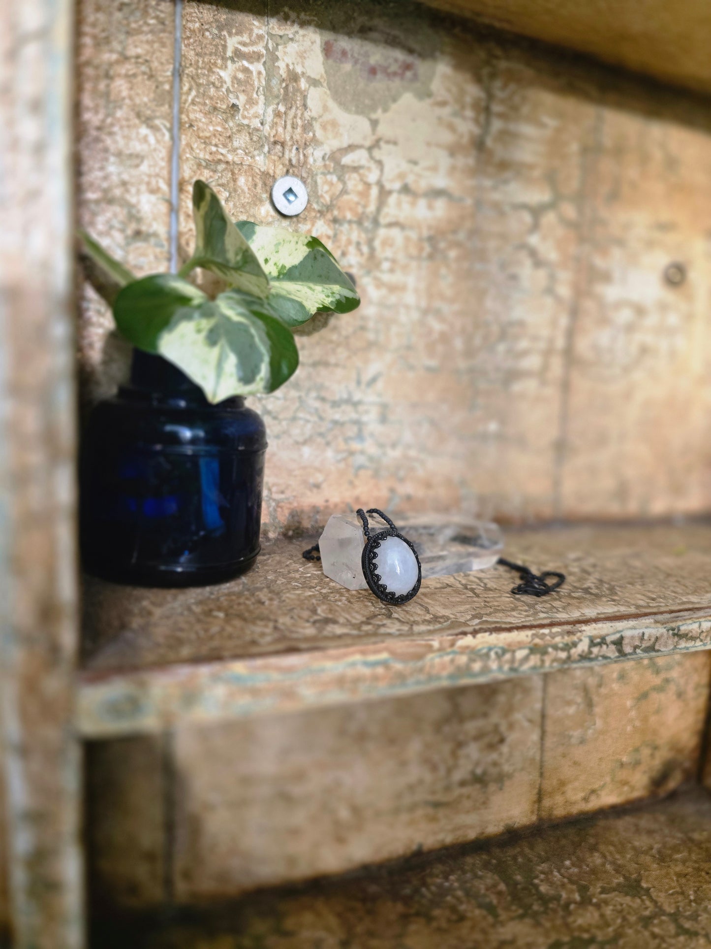 Guanyin — White Burmese Jadeite Talisman Necklace