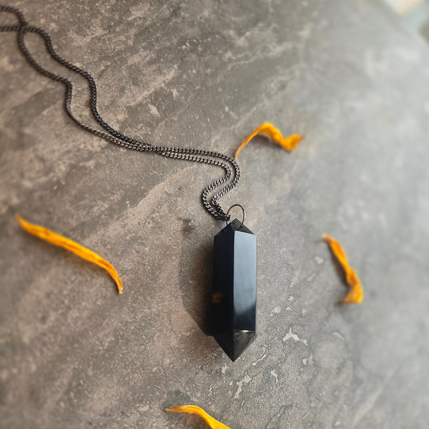 Obsidian Tower Talisman Necklace