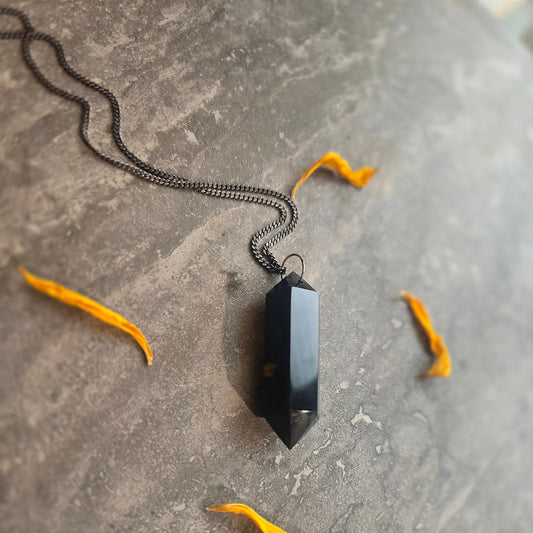 Obsidian Tower Talisman Necklace