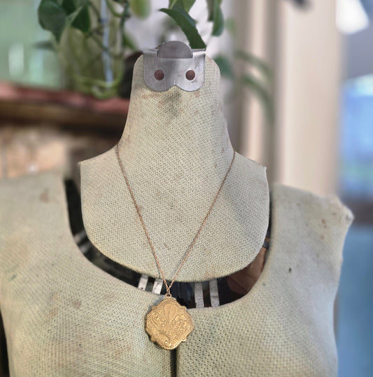 Vintage Brass Botanical Locket