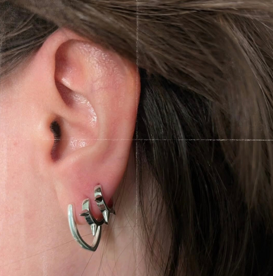 Belmont Sterling Silver V-Shaped Hoop Earrings