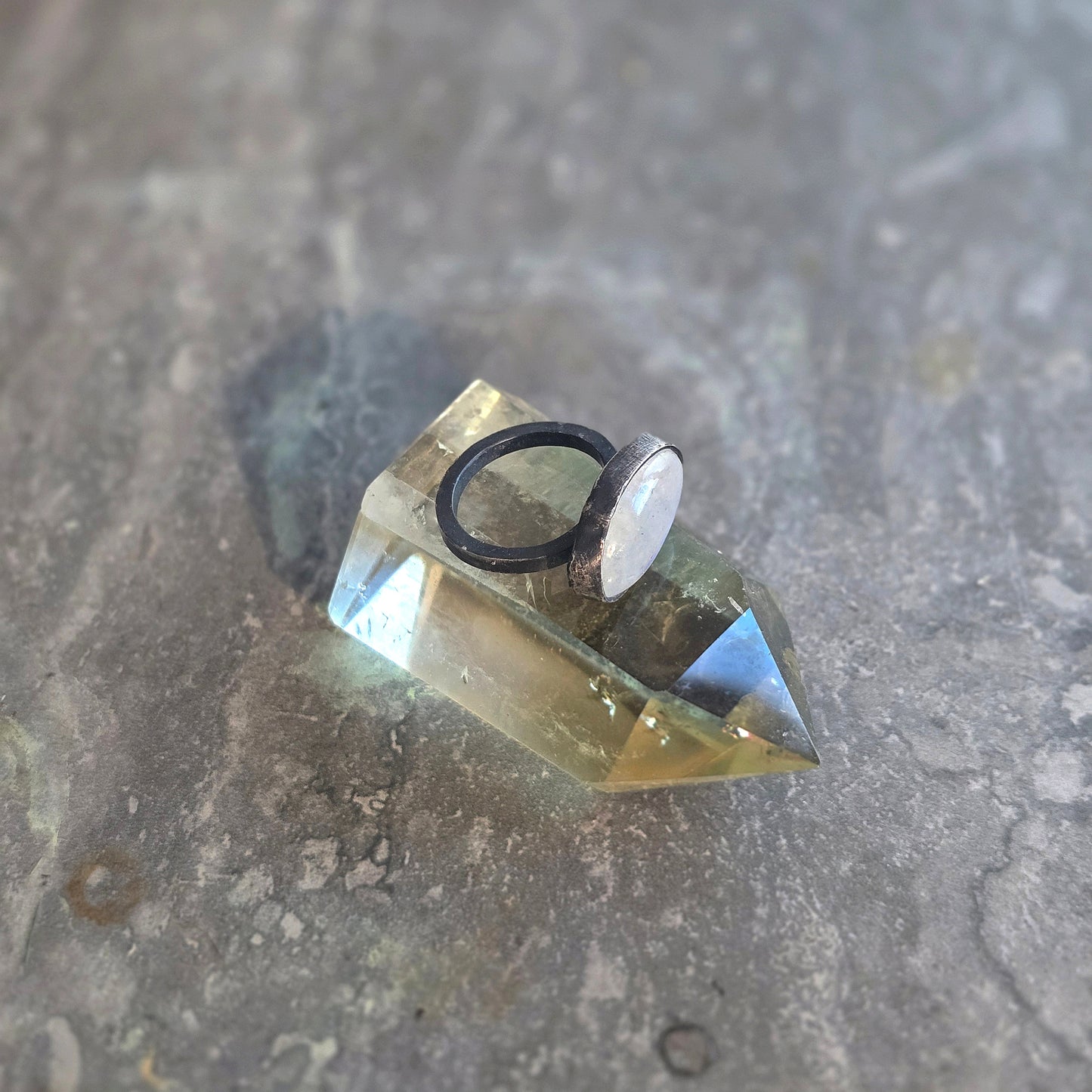 Moonstone Pebble Ring